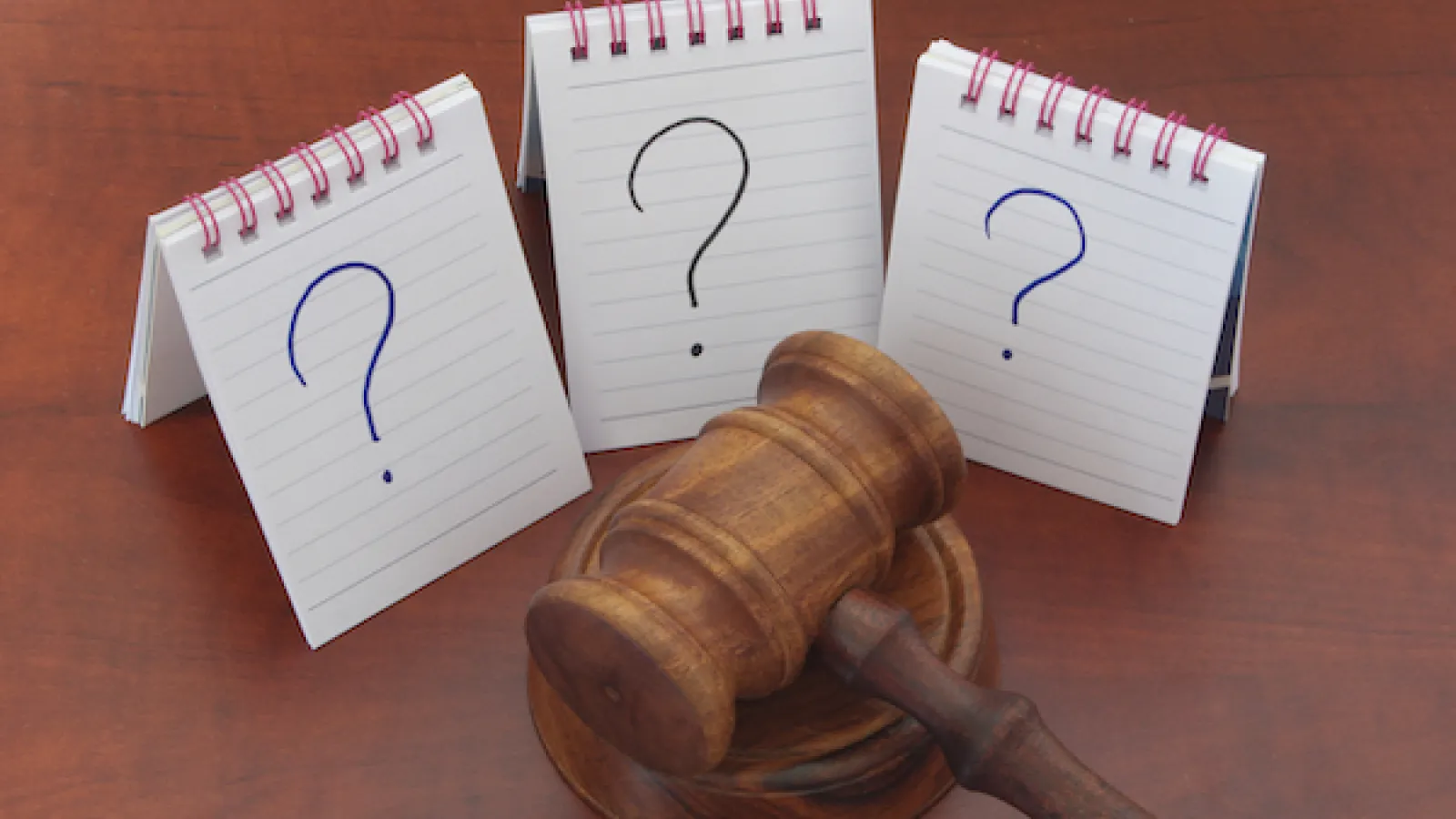 Gavel with note cards