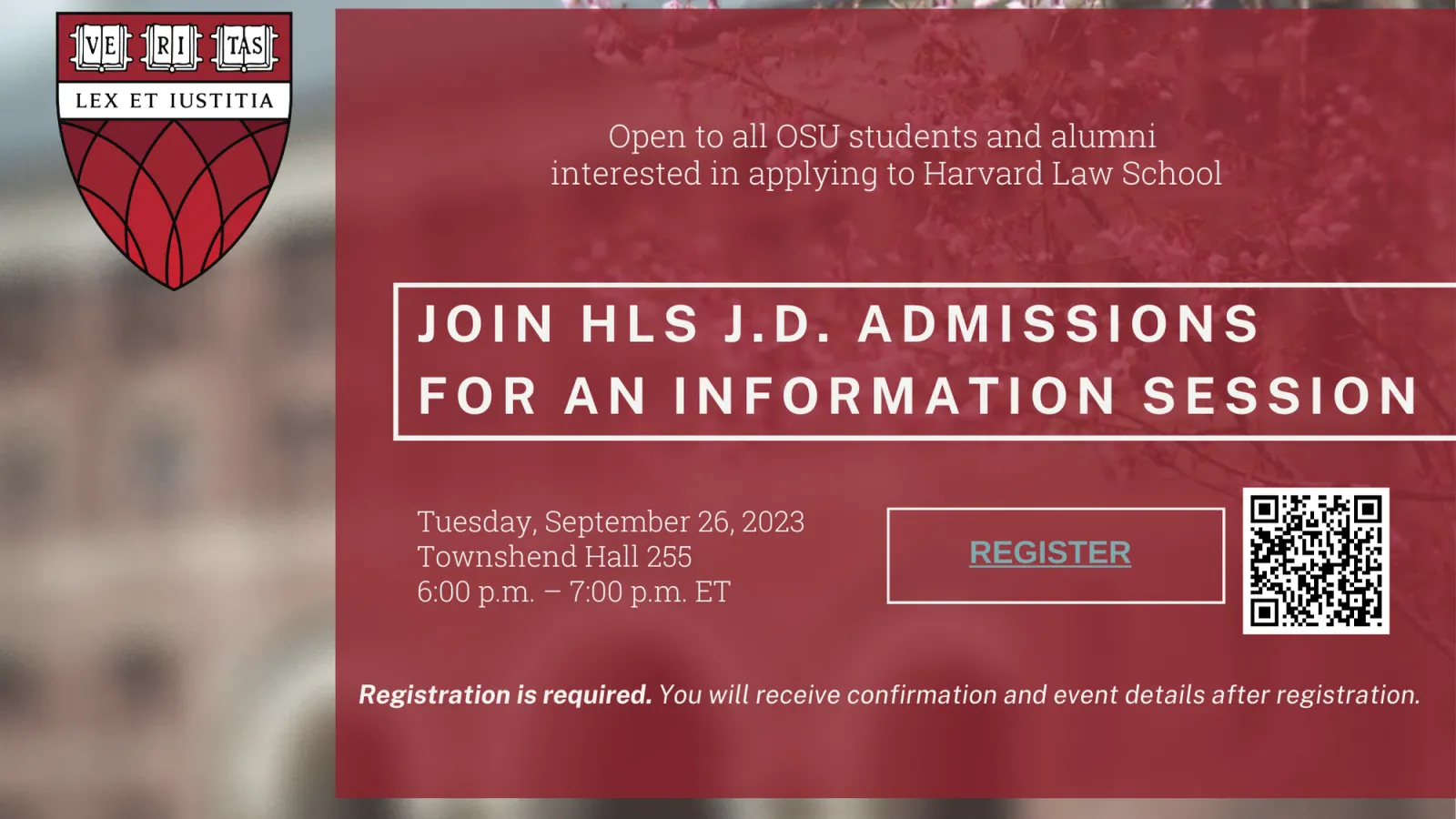 Harvard Law Info Session Flyer