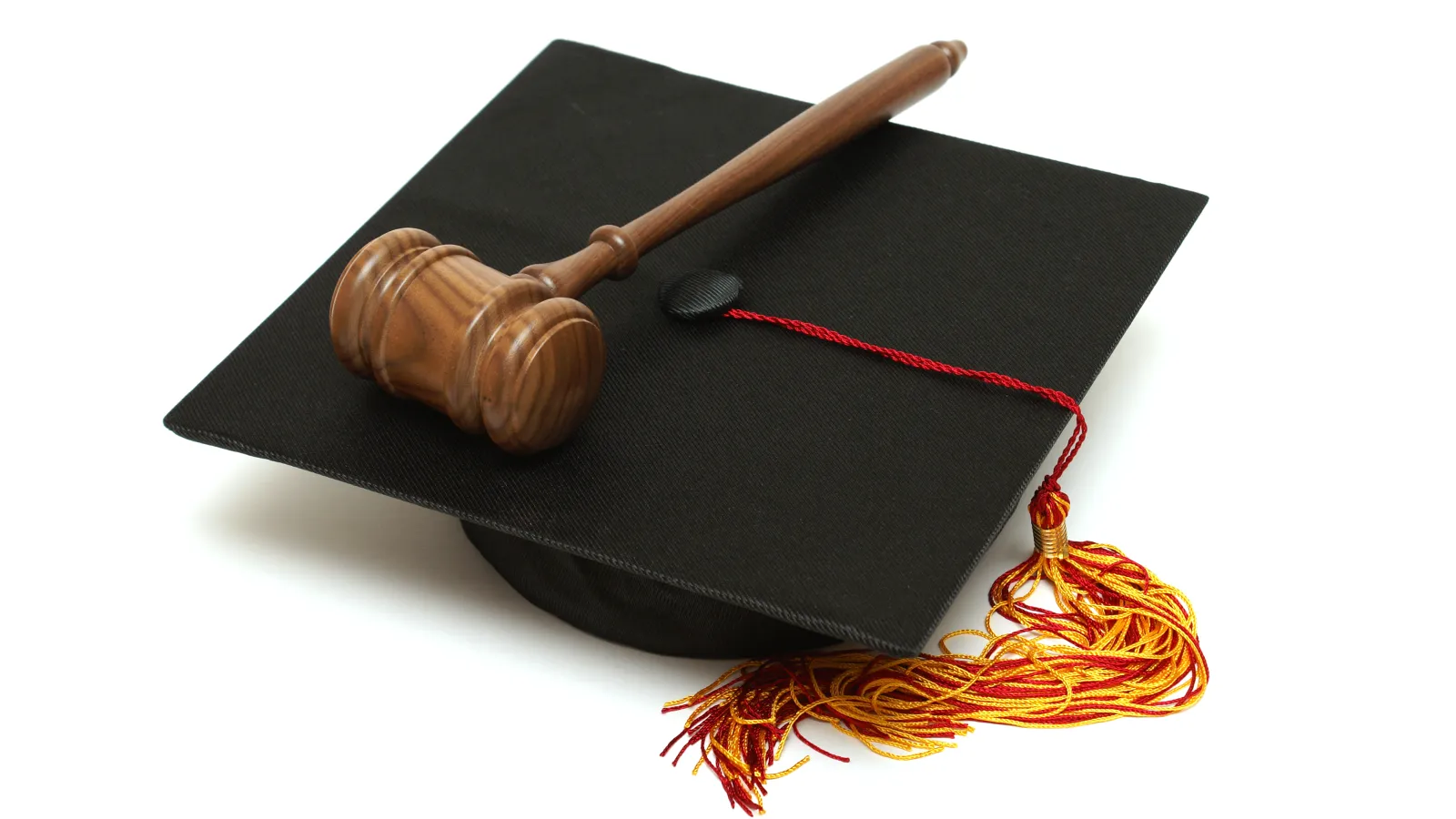 mortar board cap and gavel