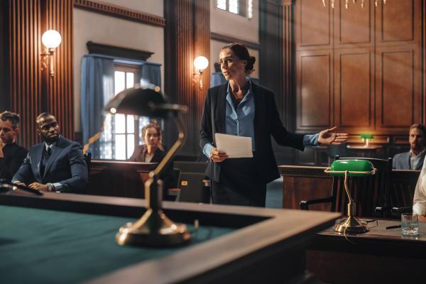 Attorneys in a courtroom