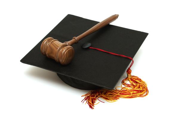 mortar board cap and gavel