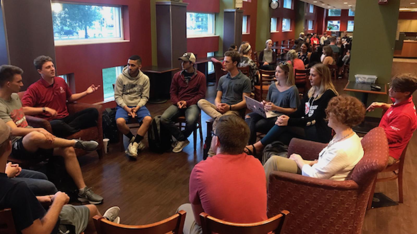 Pre-Law forum in Lou's Cafe